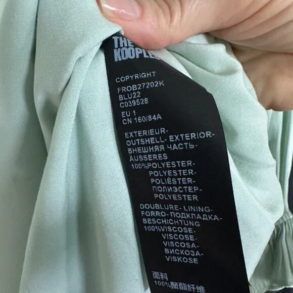 NWT | The Kooples | Mint Green | V-Neck Mini Dress with Ruffle Details - Picture 9 of 10